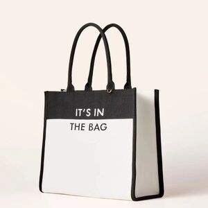 Kate Spade New York x Target - Colorblock Knit Tote Bag -  White/Black - NWT